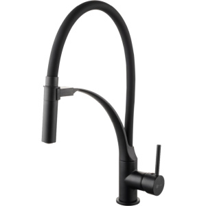 Смеситель для кухни Lemark Soul LM6007BL с гибким изливом, черный