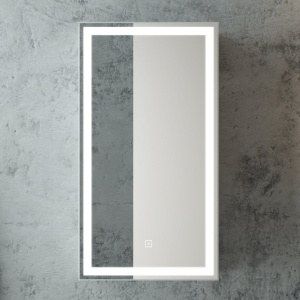 Зеркало-шкаф Art&Max Techno R 35 с подсветкой, белое