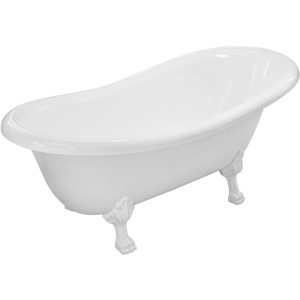 Ванна из искусственного камня Эстет Марсель ФР-00006516 170x80 см, отдельностоящая, овальная, с декоративными ножками, фурнитура белая