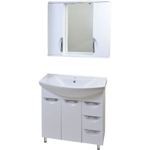 Мебель для ванной Emmy Милли 80 белая глянцевая, 3 ящика Мебель для ванной Emmy Милли 80 белая глянцевая, 3 ящика