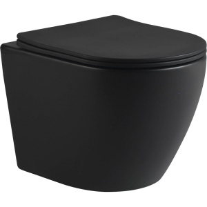 Унитаз подвесной SantiLine SL-5025MB безободковый, с микролифтом, система смыва Tornado