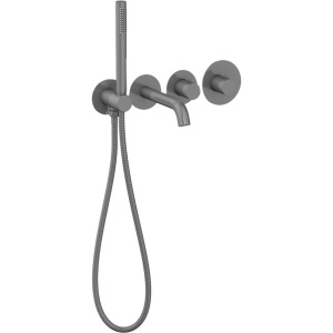 Термостатический смеситель Timo Saona 2324/18YSM С ВНУТРЕННЕЙ ЧАСТЬЮ, для ванны с душем, черное золото