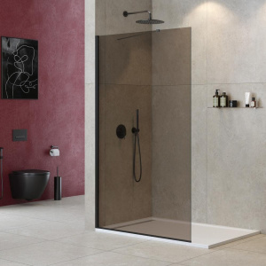 Душевая перегородка Cezares Liberta L-1-TB-120-BR-NERO профиль черный, стекло бронза