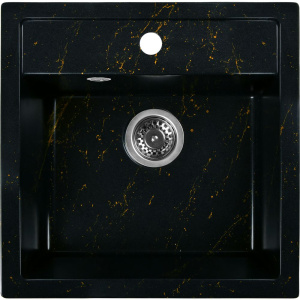 Мойка кухонная Wisent WA11-14 мрамор черно-золотой