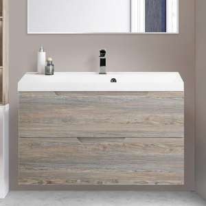 Тумба с раковиной BelBagno Vittoria 90 подвесная, pino, белая глянцевая раковина