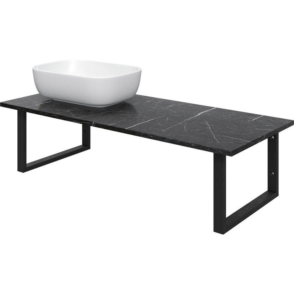 Купить Мебель для ванной DIWO Элиста 120 чёрный мрамор, с раковиной Moduo 50 Square (комплект, гарнитур) в Москве с доставкой Мебель для ванной DIWO Элиста 120 чёрный мрамор, с раковиной Moduo 50 Square (комплект, гарнитур)