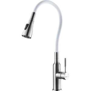 Смеситель для кухни Lemark Expert LM5082S-White с гибким изливом