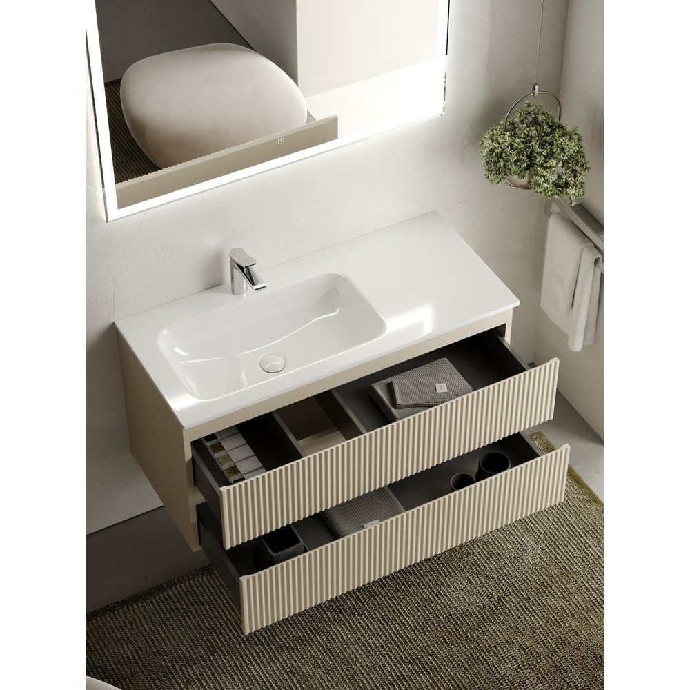 Купить Мебель для ванной Sancos Snob R 100 см, L, beige soft в Москве с доставкой Мебель для ванной Sancos Snob R 100 см, L, beige soft