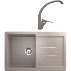 Комплект Мойка кухонная Ulgran U-507 -302 песочная + Смеситель U-001 -302 песочный