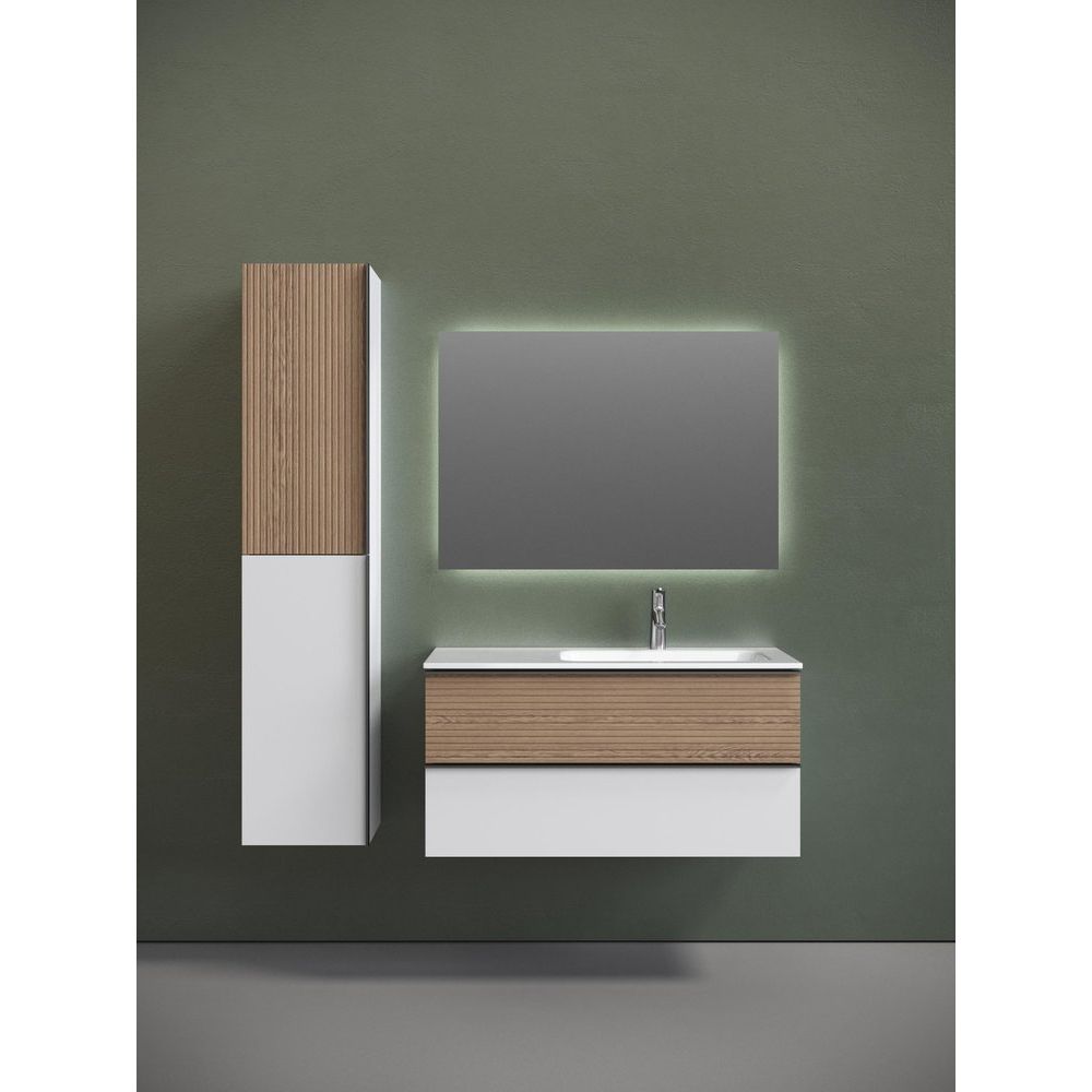 Купить Мебель для ванной Sancos Delta 100 R дуб светлый, белый в Москве с доставкой Мебель для ванной Sancos Delta 100 R дуб светлый, белый