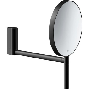 Косметическое зеркало Keuco Plan без подсветки, двухстороннее, поворотное, черное матовое
