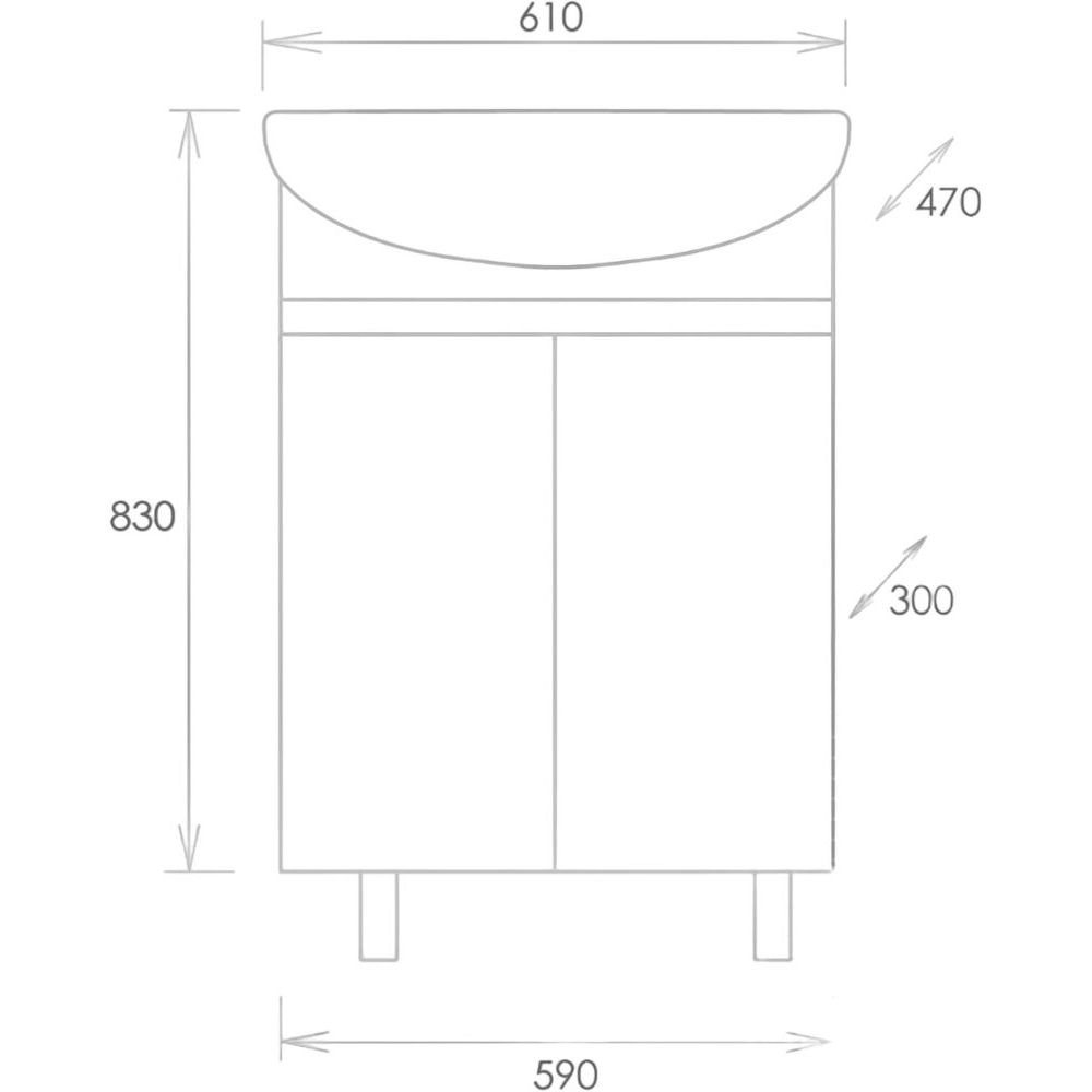 Купить Мебель для ванной Onika Милтон 60 напольная, серая, дуб сонома в Москве с доставкой Мебель для ванной Onika Милтон 60 напольная, серая, дуб сонома