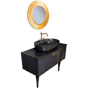 Мебель для ванной Armadi Art Vallessi Avangarde Linea 100 черная, с накладной раковиной