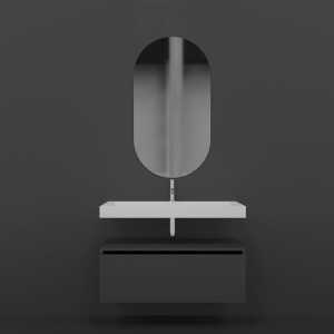 Мебель для ванной Armadi Art Flat 100 подвесная, антрацит матовый