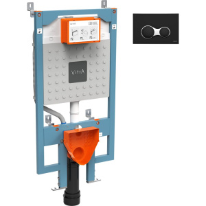 Система инсталляции для унитазов VitrA V8 768-5800-01 с кнопкой смыва Root Square 740-0411 черной
