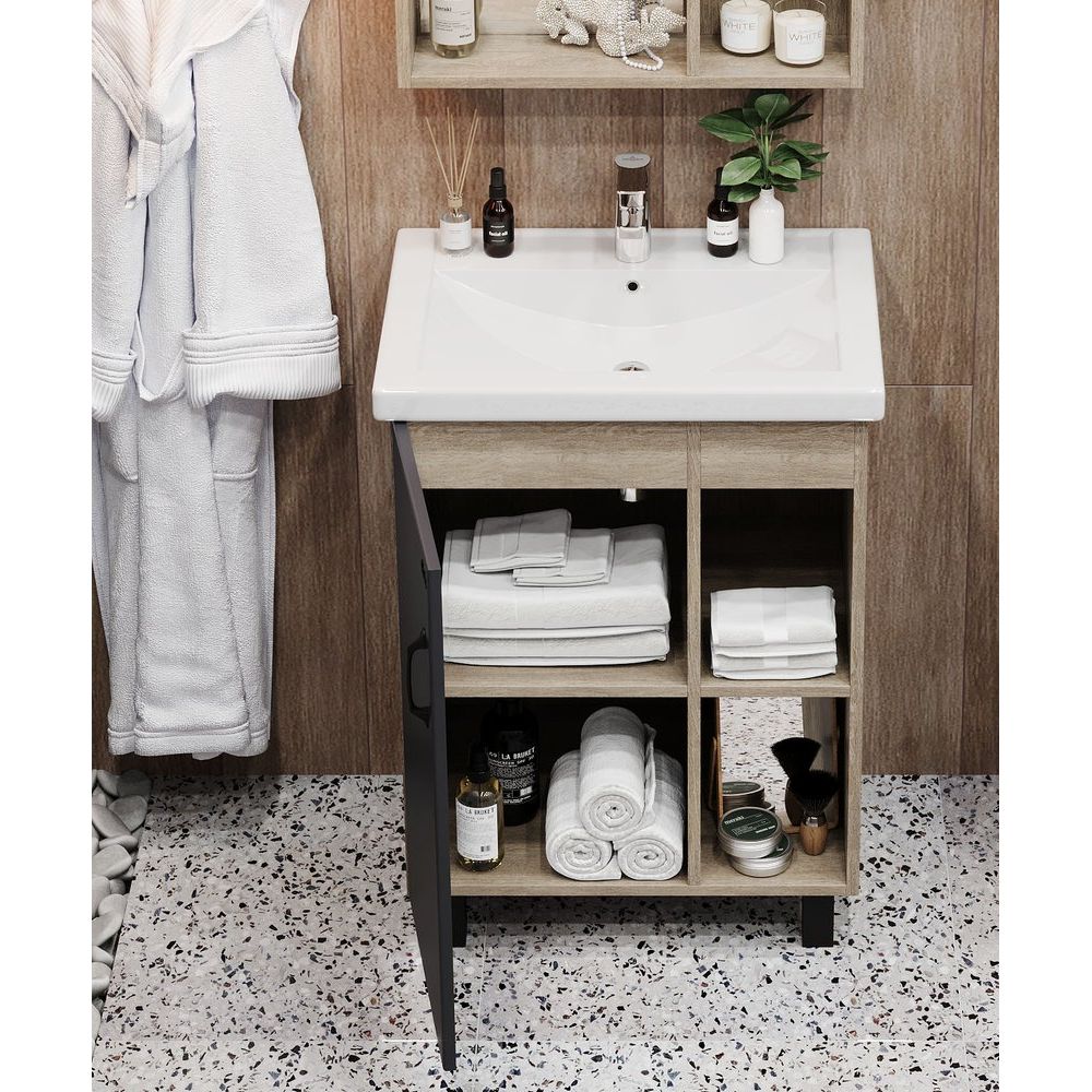 Купить Мебель для ванной Onika Тимбер 60.01 серая, дуб сонома в Москве с доставкой Мебель для ванной Onika Тимбер 60.01 серая, дуб сонома