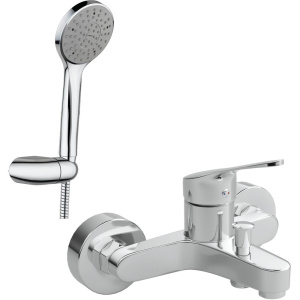 Смеситель для ванны с душем MEGA Delta MG-SRN100 + Душевой гарнитур STWORKI Дублин HFDB91100 хром