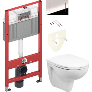Комплект Унитаз подвесной Wanfald Lauta 47302100005 белый + Инсталляция TECE Now 9400412 4 в 1 с кнопкой смыва