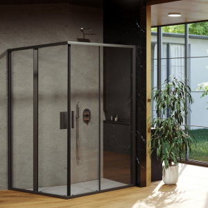 Душевой уголок Ravak Blix Slim BLSRV2K 90x90, профиль черный