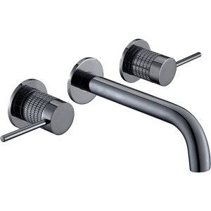 Смеситель для раковины Vincea Groove VBFW-4G1GM С ВНУТРЕННЕЙ ЧАСТЬЮ, вороненая сталь