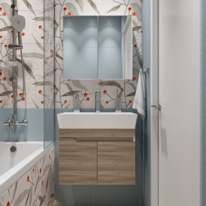 Мебель для ванной DIWO Воронеж, 60 подвесная, ореховый дубослив, с сифоном Мебель для ванной DIWO Воронеж, 60 подвесная, ореховый дубослив, с сифоном