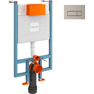 Система инсталляции для унитазов VitrA V-Fix Core 738-5800-01 с кнопкой смыва Root Square 740-2395 никель