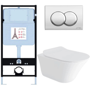 Комплект унитаз с инсталляцией Jacob Delafon Vive E28079RU-CP безободковый