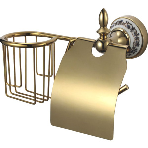 Держатель туалетной бумаги Savol 68 b S-R06851B R, золото, с держателем освежителя воздуха