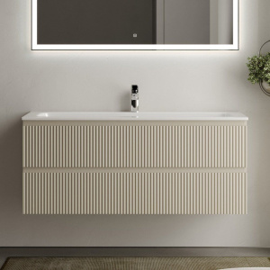 Тумба с раковиной Sancos Snob R 120 см, beige soft, раковина CN7017