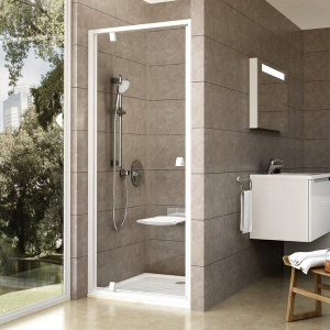 Душевая дверь в нишу Ravak Pivot PDOP1-80 Transparent, профиль и ручки белые