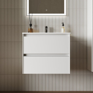 Тумба с раковиной Sancos Cento 60 см белый глянец Тумба с раковиной Sancos Cento 60 см белый глянец