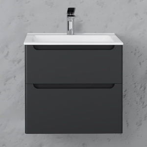 Тумба с раковиной Laparet Sinergia 60 подвесная, антрацит