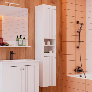 Шкаф-пенал Lemark Romance белый глянцевый