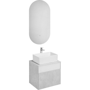 Мебель для ванной AQUATON Марбл 60 слэйт, белая матовая, раковина 32700B000