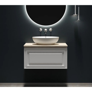 Тумба с раковиной Sancos Very 80 см, bianco, столешница бежевая, раковина CN6017MW Тумба с раковиной Sancos Very 80 см, bianco, столешница бежевая, раковина CN6017MW