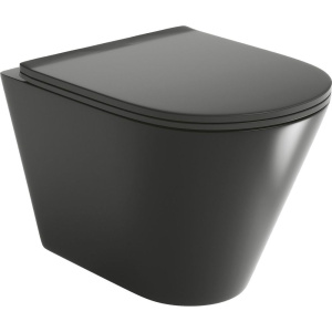 Унитаз подвесной Grossman GR-4477BMS безободковый, черный матовый Унитаз подвесной Grossman GR-4477BMS безободковый, черный матовый