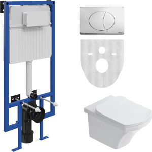 Комплект Унитаз подвесной STWORKI Хальмстад SETK2804-0606-001-1-6000 с микролифтом + Инсталляция 510162 + Кнопка 230823 хром матовый Комплект Унитаз подвесной STWORKI Хальмстад SETK2804-0606-001-1-6000 с микролифтом + Инсталляция 510162 + Кнопка 230823 хром матовый