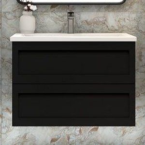 Тумба с раковиной Art&Max Platino 90, подвесная, черная матовая Тумба с раковиной Art&Max Platino 90, подвесная, черная матовая