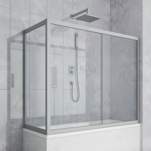 Шторка на ванну Kubele DE019 PR-CLN-MT 150х90 см, профиль матовый хром