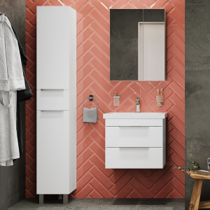 Мебель для ванной STWORKI Копенгаген 60 белая, подвесная, в современном стиле, российская (гарнитур, комплект) Мебель для ванной STWORKI Копенгаген 60 белая, подвесная, в современном стиле, российская (гарнитур, комплект)