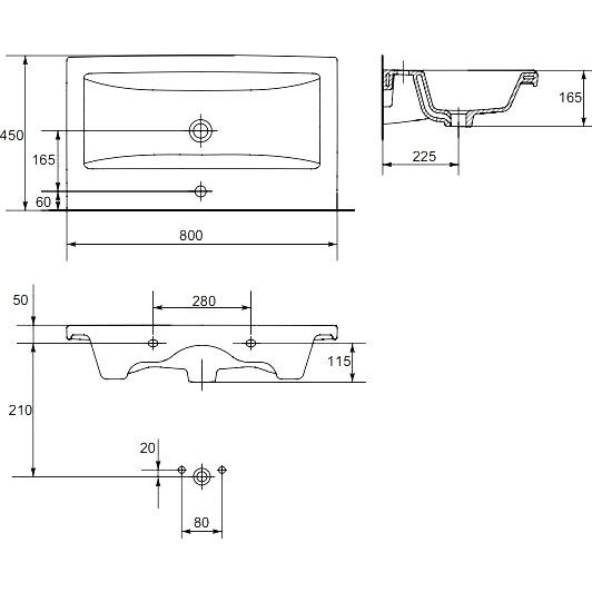 Купить Мебель для ванной DIWO Смоленск 80 с раковиной Como 80 в Москве с доставкой Мебель для ванной DIWO Смоленск 80 с раковиной Como 80