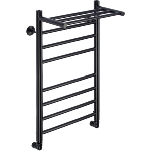 Полотенцесушитель водяной Comfysan Luce W-8 80х40 черный матовый, с полкой