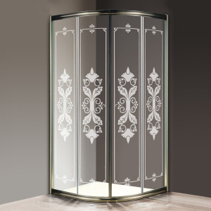 Душевой уголок Cezares Giubileo -R2-90 стекло с узором, бронза