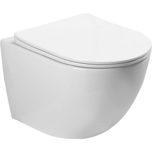 Унитаз подвесной SantiLine SL-5005 безободковый, с микролифтом