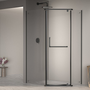 Душевой уголок RGW Passage PA-091B, 120х80, профиль черный, стекло прозрачное