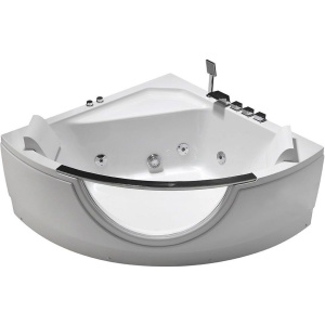 Акриловая ванна Orans BT-62118M 135x135 см, угловая, с гидромассажем, с каркасом, со сливом-переливом, со смесителем, с подголовником, четверть круга