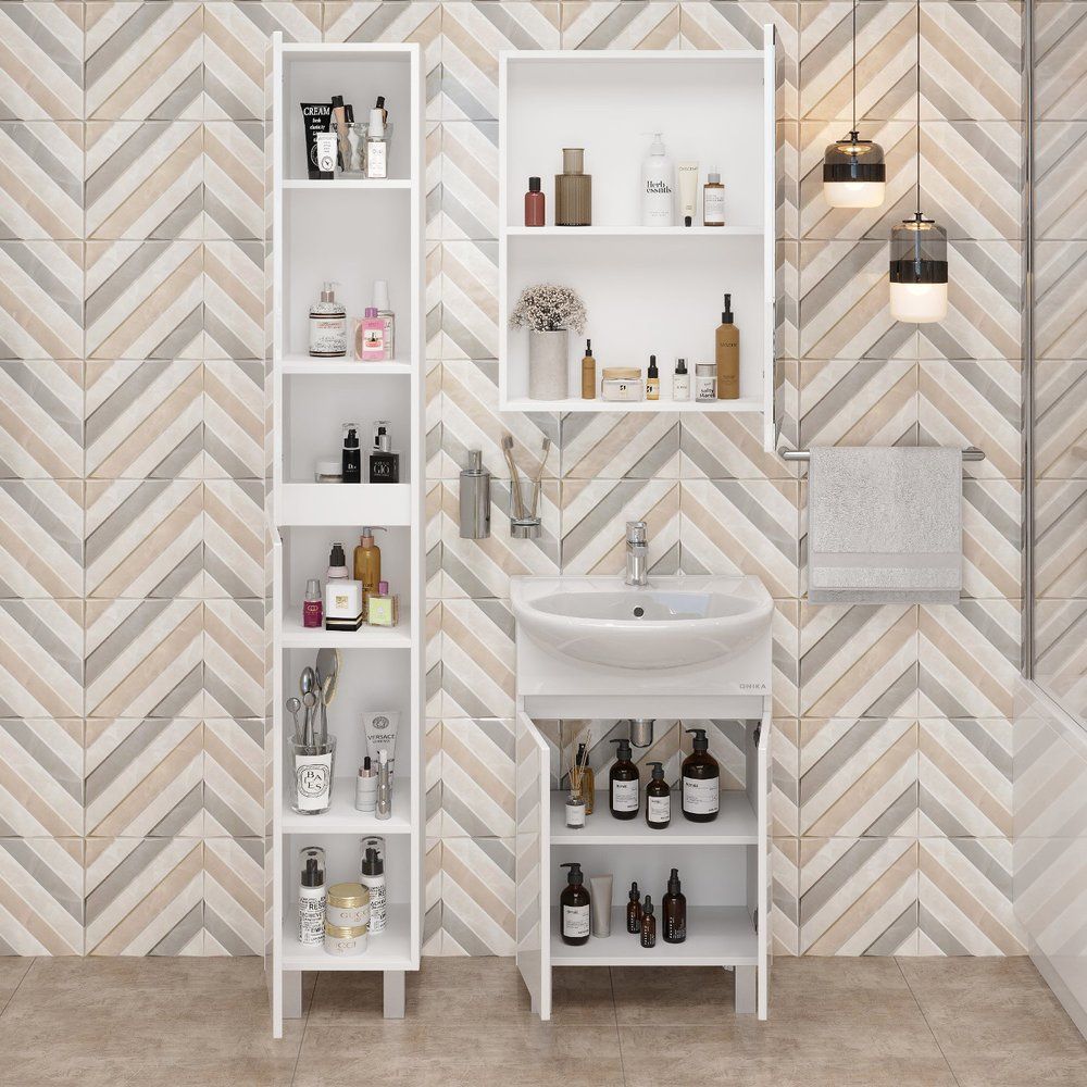 Купить Мебель для ванной Onika Милтон 60 напольная, белая в Москве с доставкой Мебель для ванной Onika Милтон 60 напольная, белая