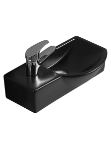 Раковина подвесная матовая черная 400х220х120 WeltWasser AISBACH 7940 MT-BL L (10000008688)