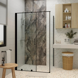 Душевой уголок Ceruttispa Premiata B 120-8 100x100, профиль черный