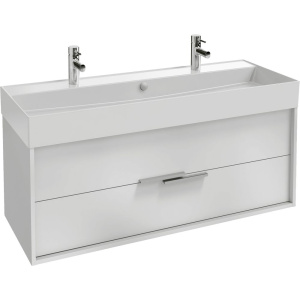 Тумба с раковиной Jacob Delafon Vivienne 120 белая блестящая, раковина белая